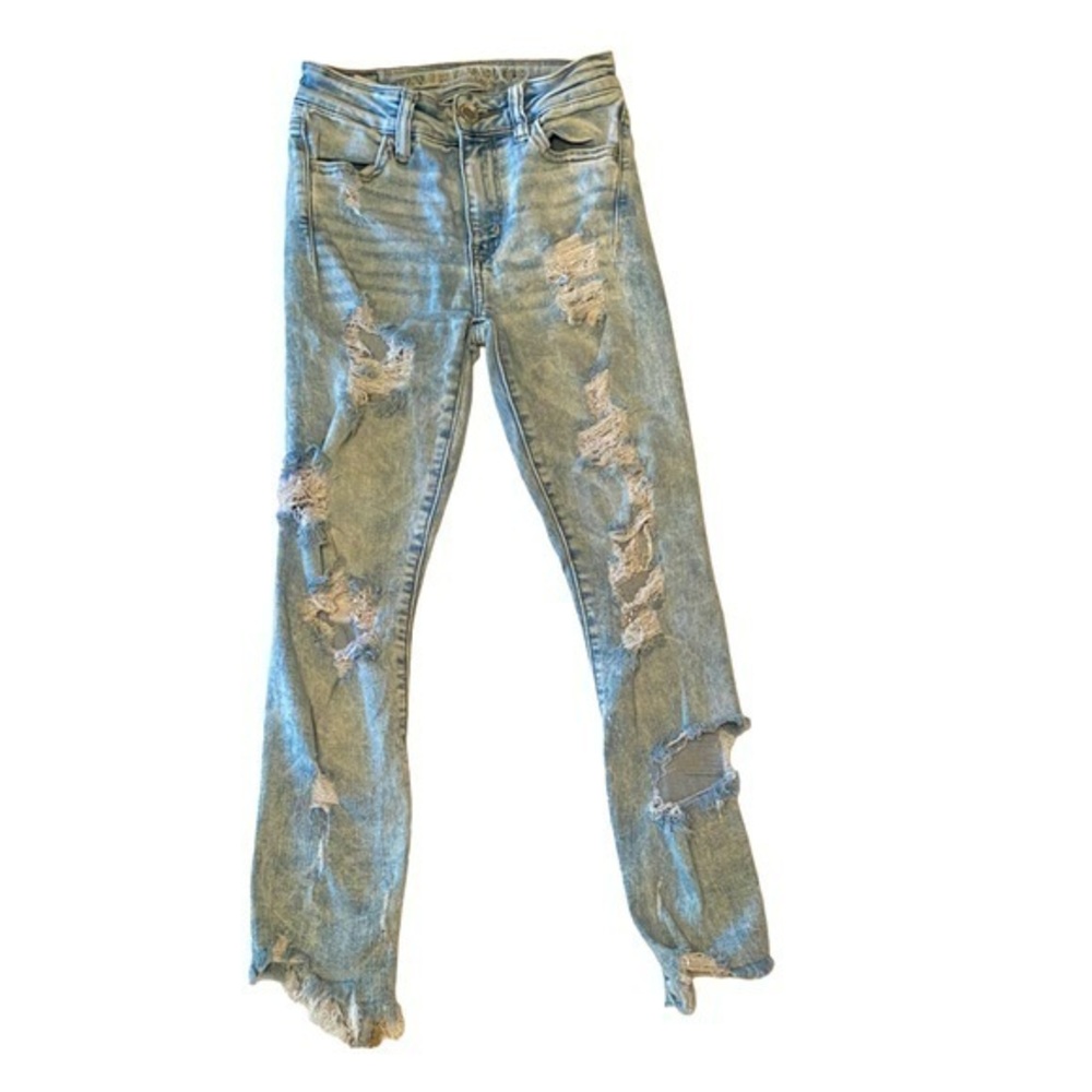 American Eagle next level stretch distressed jeans. Size 0. Jegging